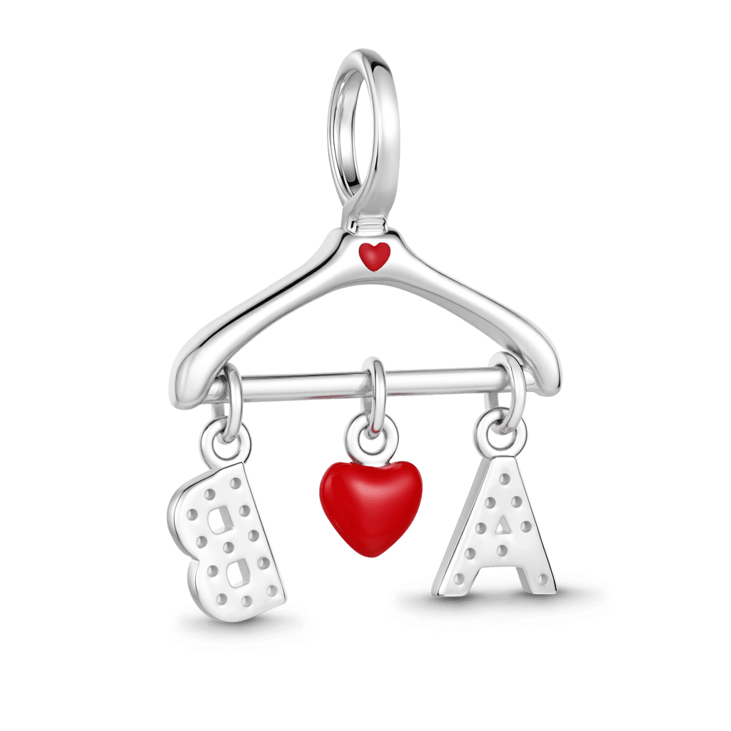 Gnoce Clothes Rack Customized Initial Charm Platinum-plated Silver Blend_6