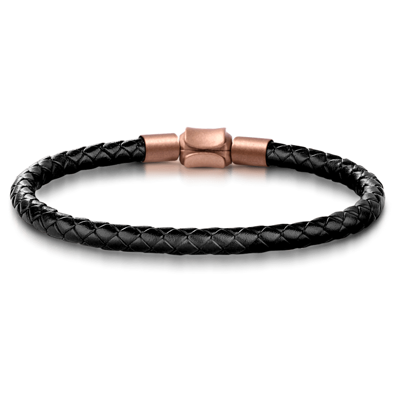 Beetle Vintage Bead & Customized Classic Beads S925 Sterling Silver with Gift Copper Black Leather Men's Bracelet Jewelry for Men_4