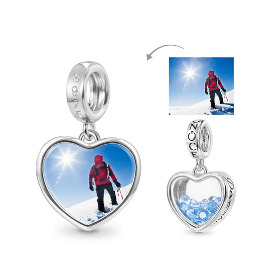 Gnoce Dec.Birthstone Heart Personalized Photo Pendant Dangle Charm_1