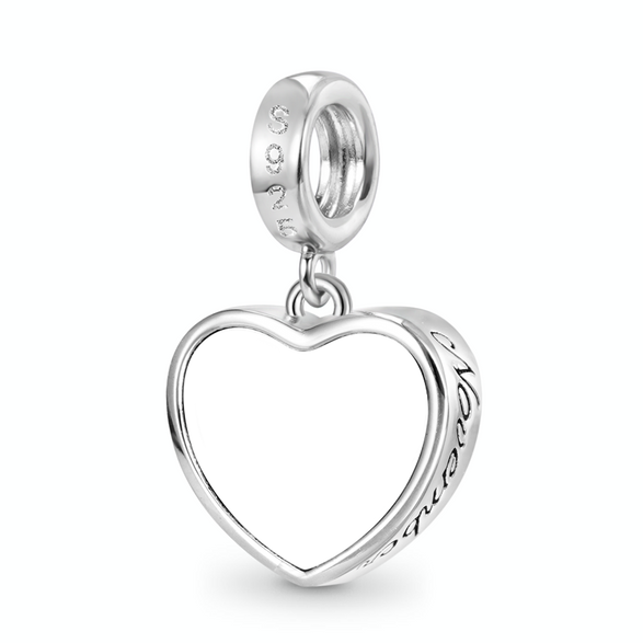 Gnoce Nov.Birthstone Heart Engravable Pendant Dangle Charm