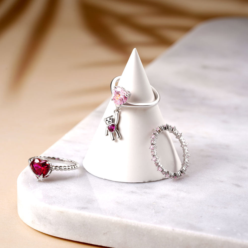 Gnoce Bear Hug Triple Pink Stackable Ring Set_2