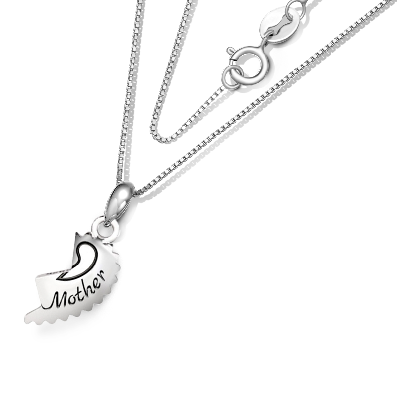 Gnoce "Love You Mom" Mother Unique Whole Heart Necklace_2