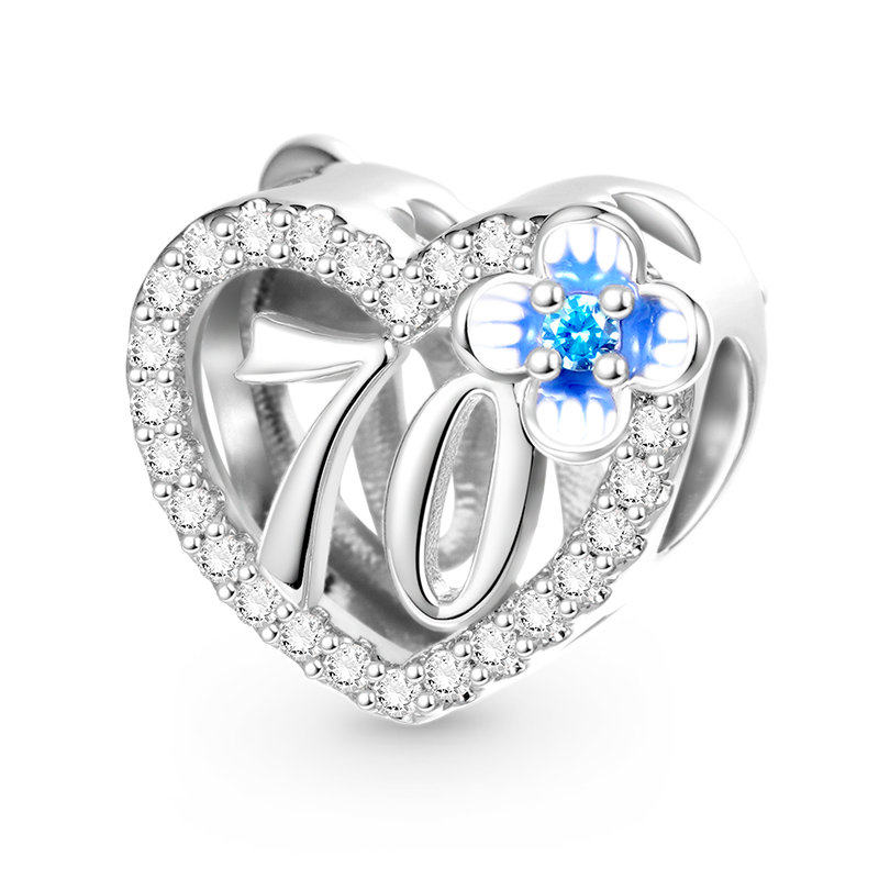 Gnoce Celebration 70th Birthday Heart Charm_1
