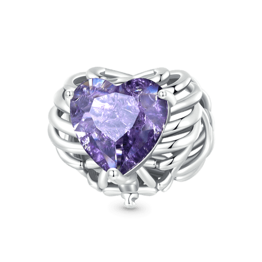 Gnoce Sparkling Purple Skull Heart Charm_1