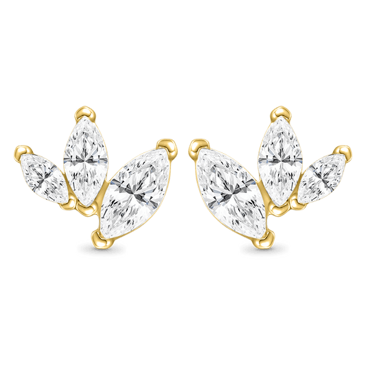Gnoce Leaf-shaped Stud Earrings_1