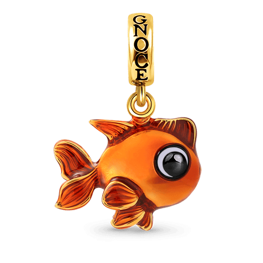 Goldfish Pendant Dangle Charm Sterling Silver 18k Gold Plated_1