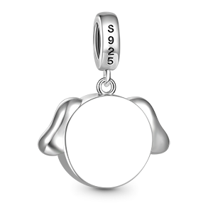 Gnoce Dog Pet Lover Engravable Heart Charm Platinum-plated Silver Blend