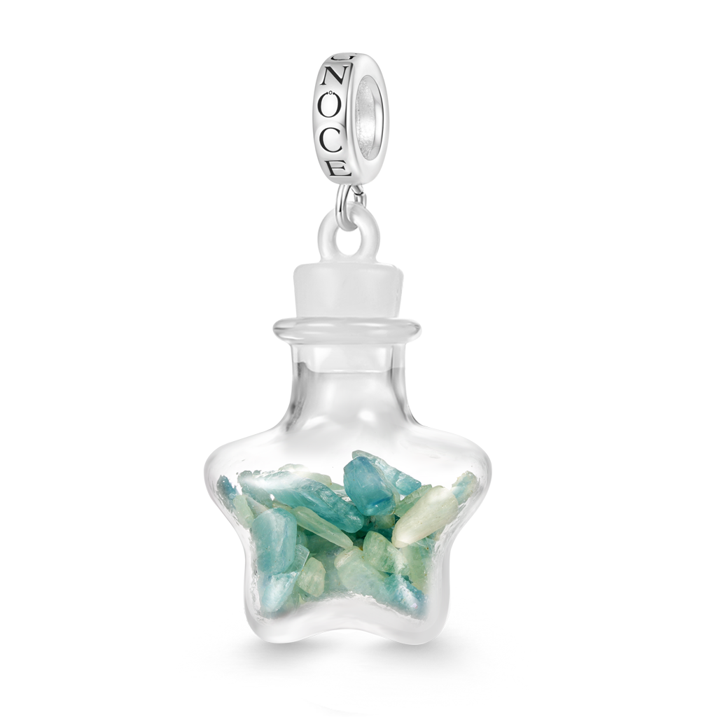 Gnoce Green Emerald Crystal Glass Bottle Pendant Dangle Charm_1