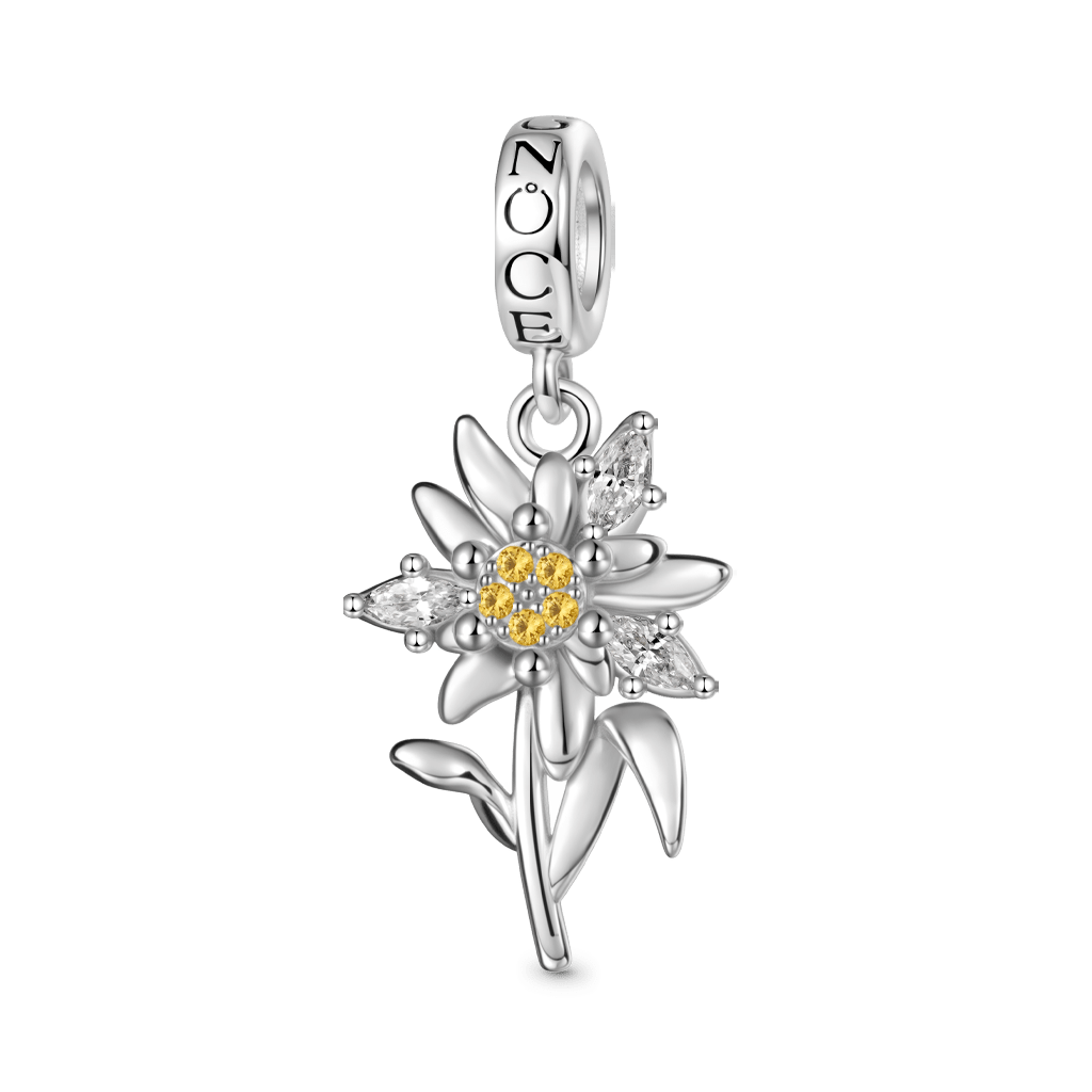 Gnoce Edelweiss Flower Beads Pendant Dangle Charm_2