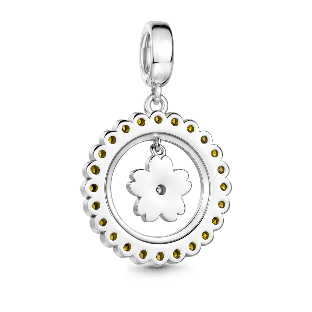 Gnoce Flower Charm Platinum-plated Silver Blend_5