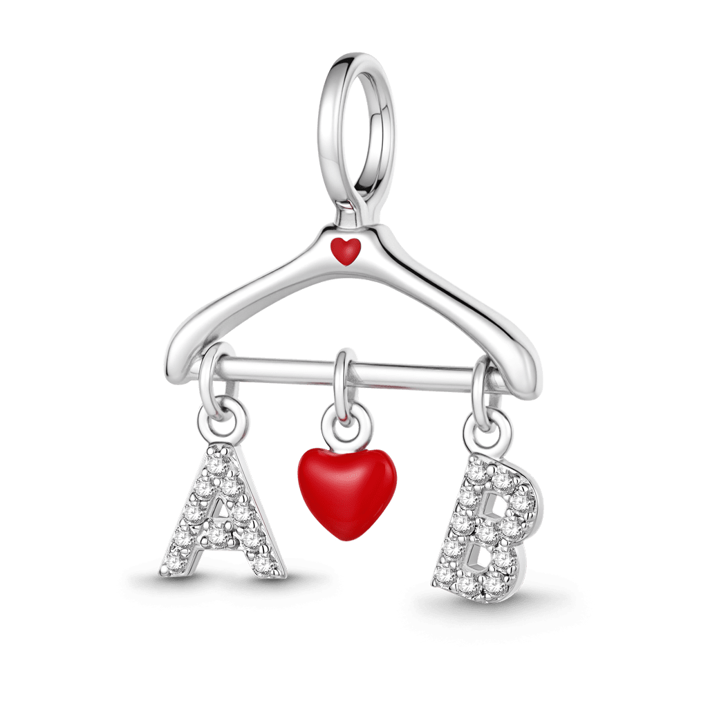 Gnoce Clothes Rack  Customized Initial Charm Platinum-plated Silver Blend_1