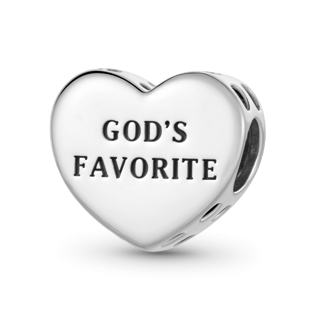 Gnoce Heart Engravable Charm Platinum-plated Silver Blend_1