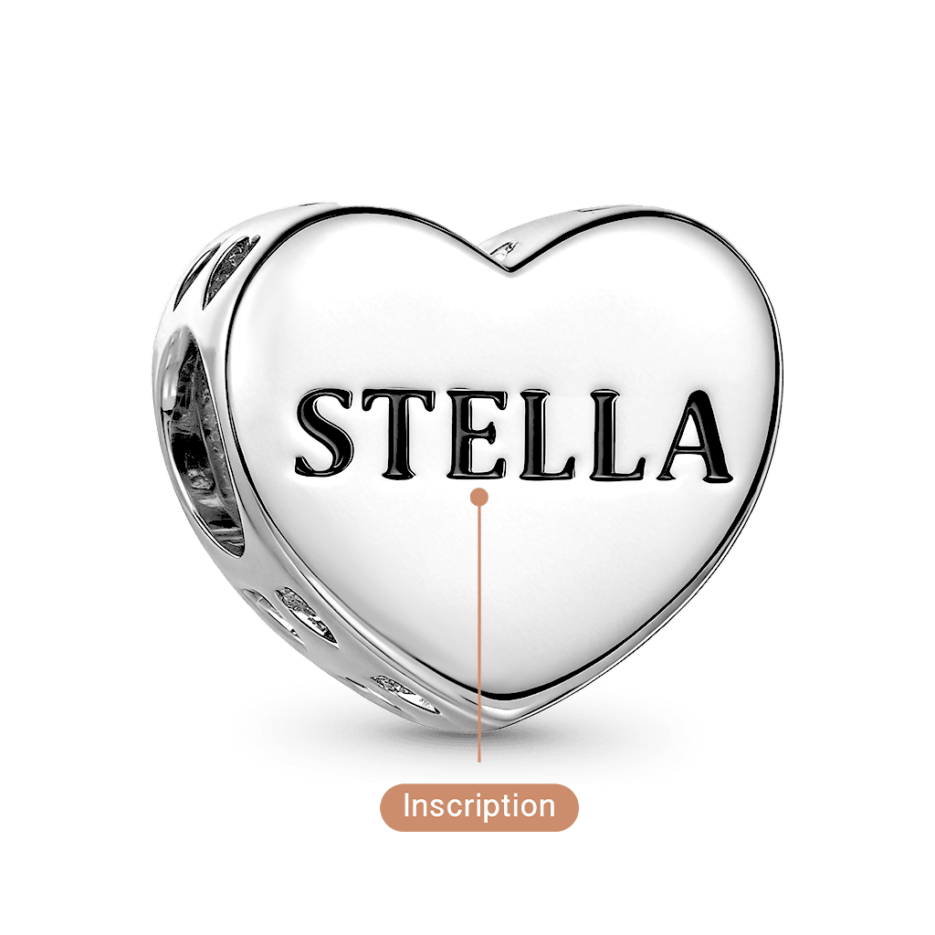 Gnoce Heart Engravable Charm Platinum-plated Silver Blend_5