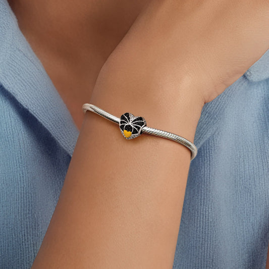 Gnoce Heart Engravable Charm Platinum-plated Silver Blend_2