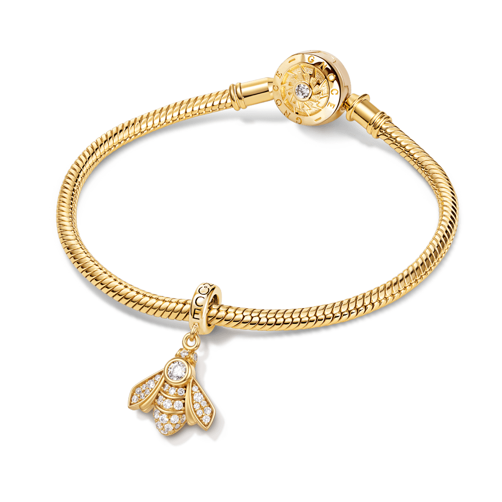 Gnoce Bee Birthstone Charm Platinum-plated Silver Blend_3