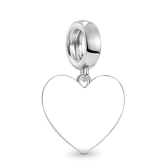 Gnoce "Sweet 16" Heart Engravable Charm Platinum-plated Silver Blend